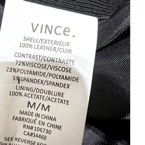 VINCE Leather Moto Jacket M | Mixed Media Magic | Soft Power - Picture 6 of 13